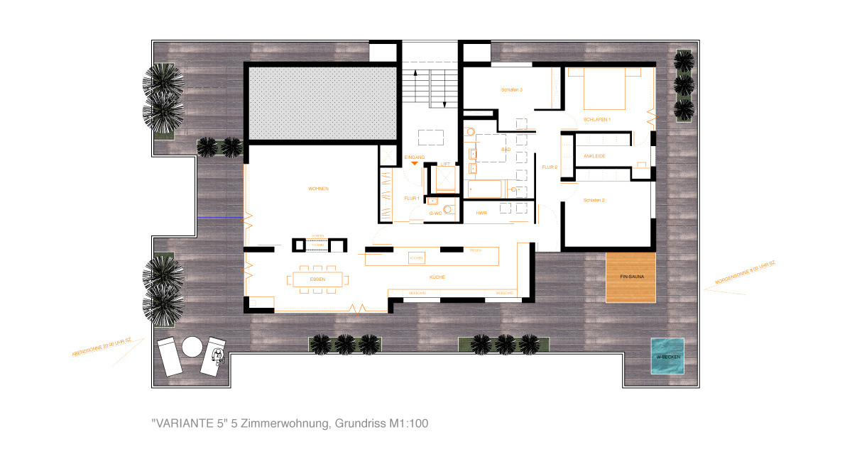 Penthouse Harlaching Grundriss 5